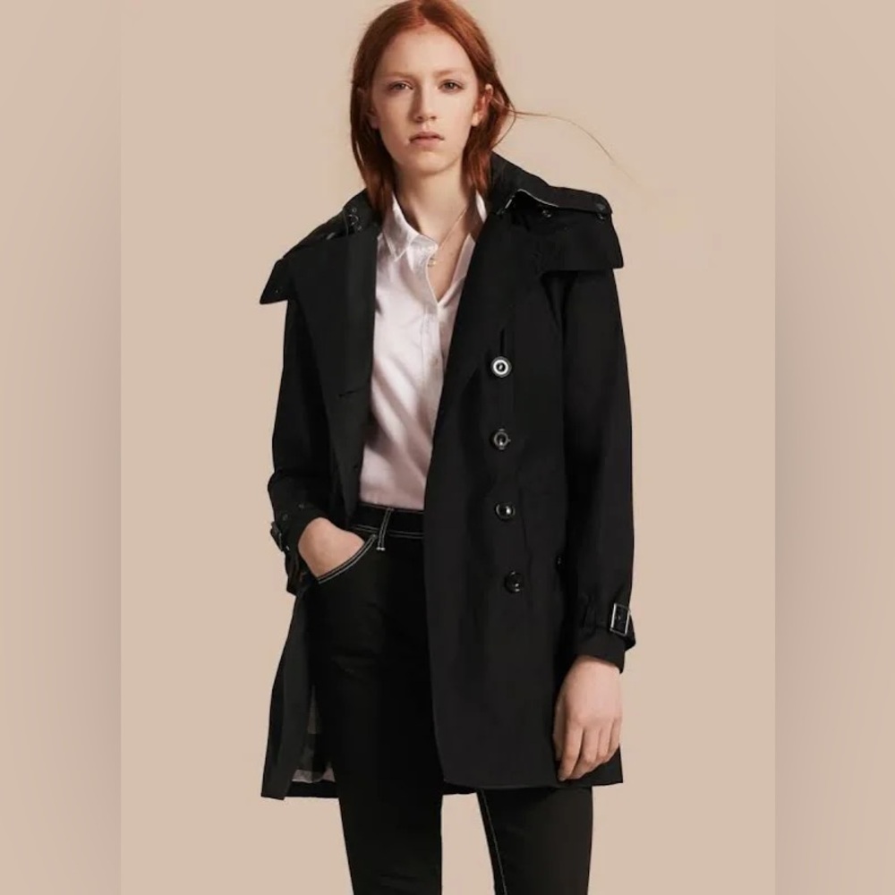 Burberry Brit Black Reymoore Trench Coat with removable liner and hood